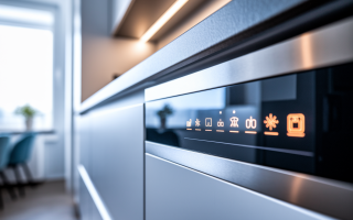 lavevaisselle-symboles-eclaires-cuisine-floue