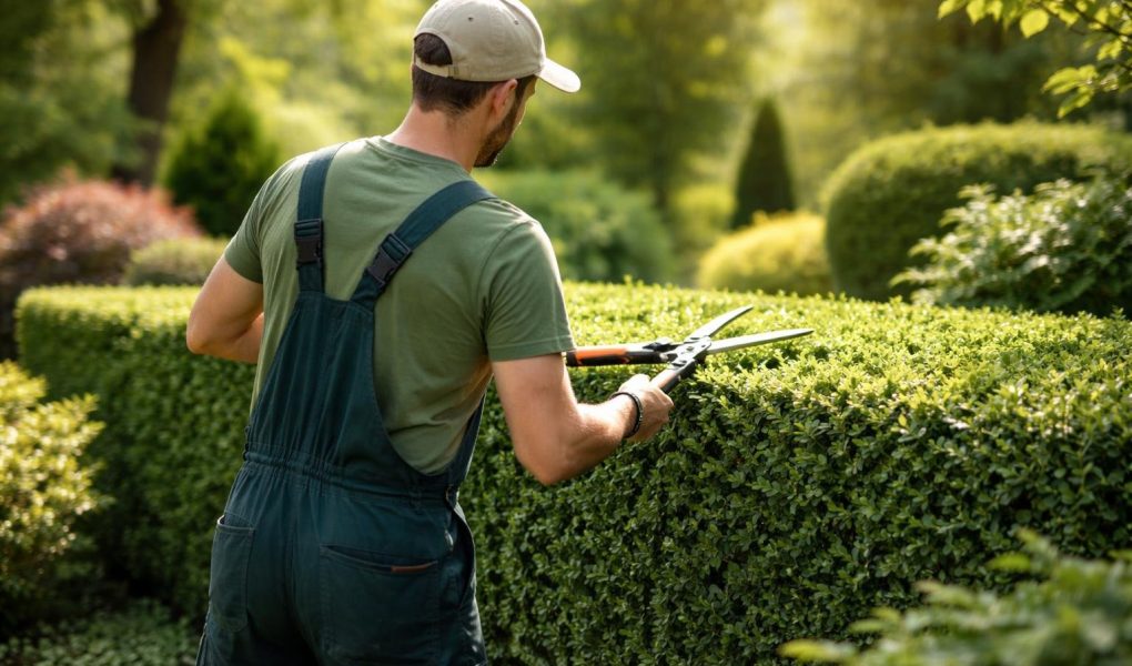 jardinier-dos-outils-haie-таille
