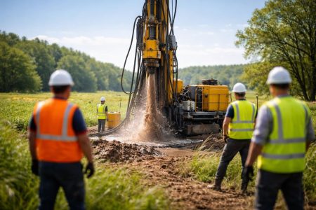 foreuse-moderne-travailleurs-paysage-verdoyant