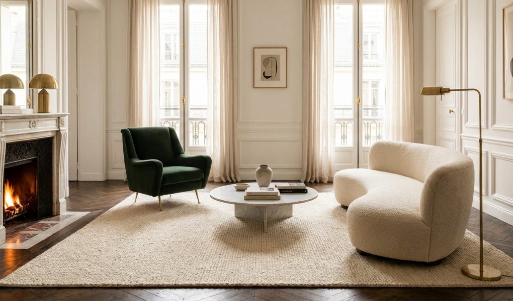 Créer un salon cosy et stylé avec Bobochic Paris : tapis, fauteuils et chauffeuses