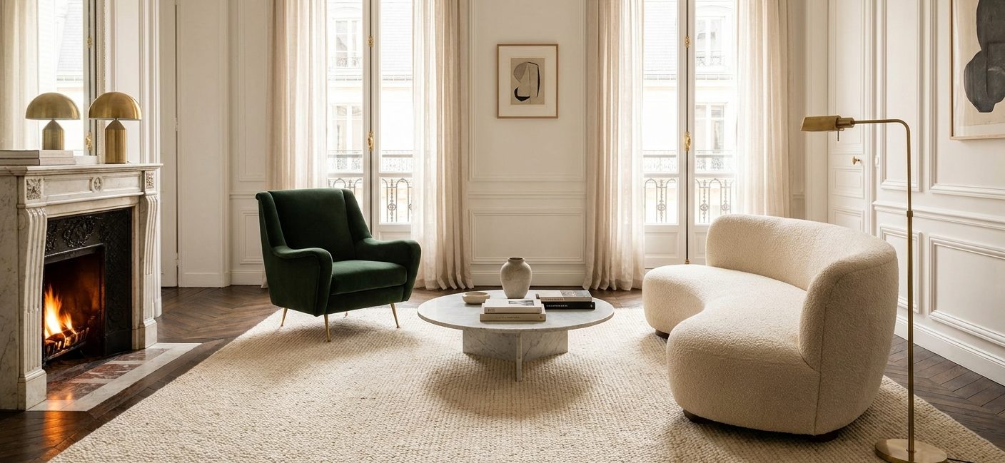 Créer un salon cosy et stylé avec Bobochic Paris : tapis, fauteuils et chauffeuses