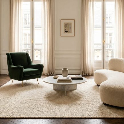 Créer un salon cosy et stylé avec Bobochic Paris : tapis, fauteuils et chauffeuses
